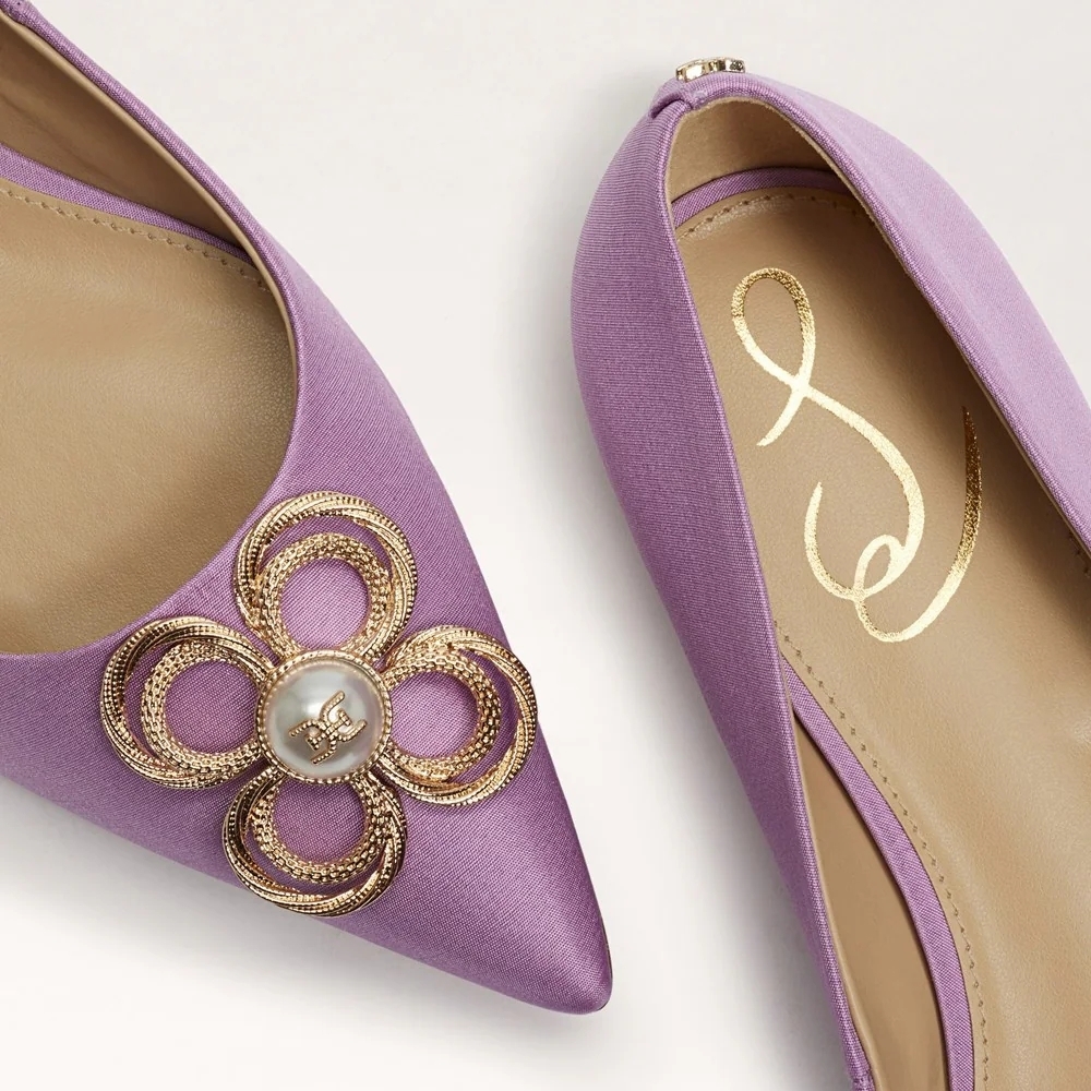 Sam Edelman Purple Flats with Gold Embellishments - Picture 1 of 7